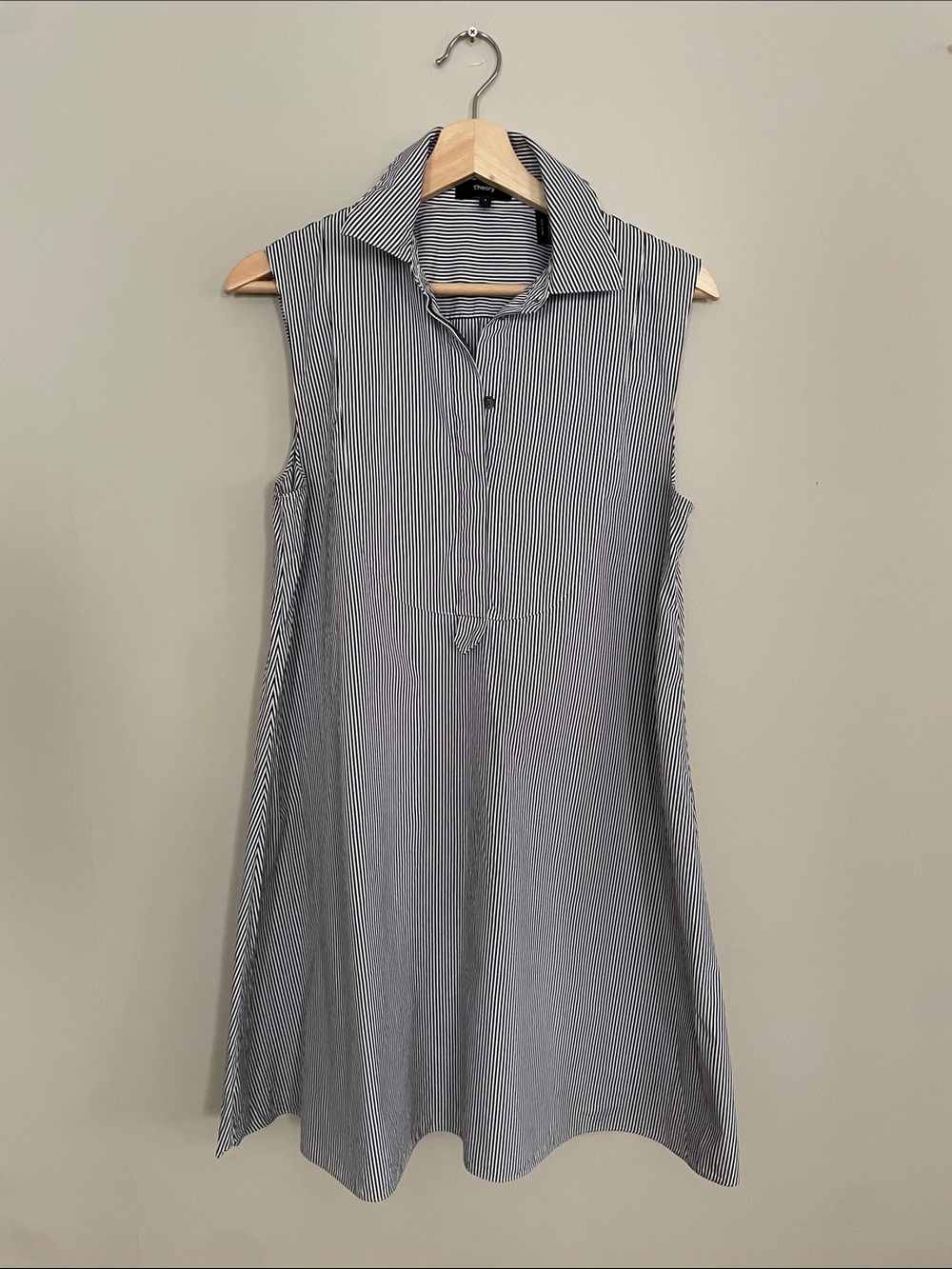 Theory Sleeveless Striped A-Line Shift Dress